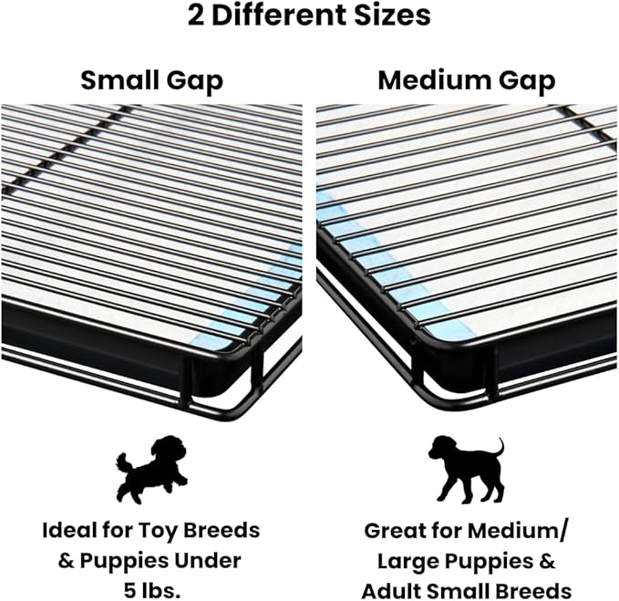 Little Wolves Puppy Potty Tray – 22x22 Shred-Proof Heavy-Duty Training Tray for Puppies & Small Dogs, Easy-Clean, Indoor Dog Pee Pad Holder (Medium Gap)