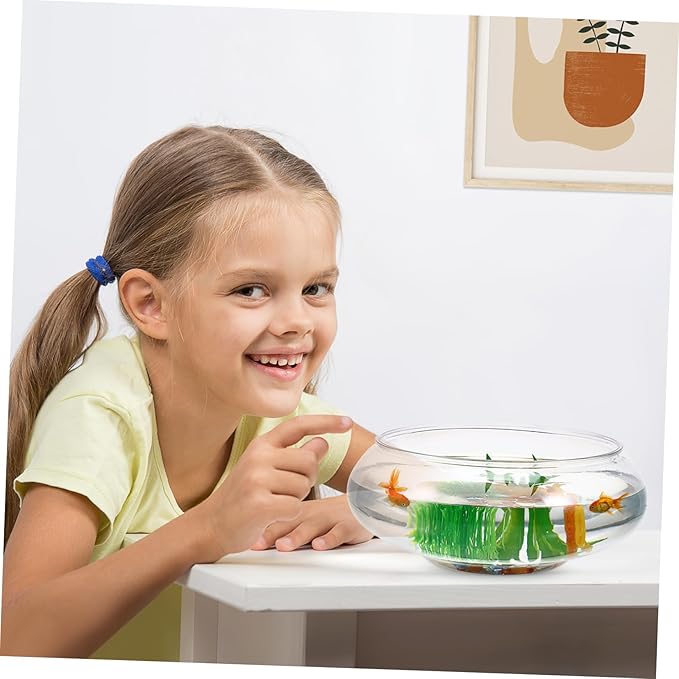 NUOBESTY Glass Fish Bowl Vase, Wide Mouth Vase Round Terrarium Hydroponic Planter Floral Mini Fish Tank Aquarium Candy Dish for Table Centerpiece 2800ml