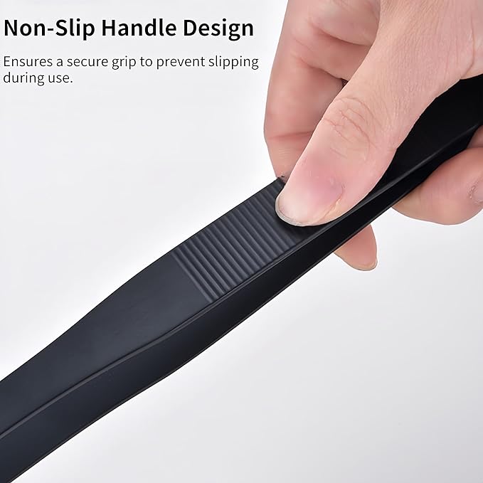 Stainless Steel Long Reptile Feeding Tweezer Set,2pcs/Pack,11''/15''/19'' Feeding Tongs,Thickened Non-Slip Handle with Straight & Curved Tips for Aquariums, Turtles, Lizards (2pcs-11'')