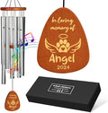 Personalized Dog Memorial Gifts for Loss of Dog, 25.5'' Pet Memorial Gifts for Dogs, Pet Memorial Wind Chimes, Loss of Dogs Sympathy Gift, Pet Passing Away Gift for Loss Loved One(Design3, Silver)