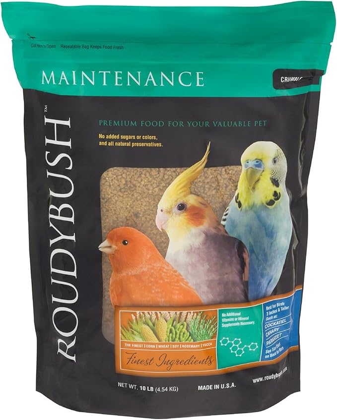 RoudyBush Daily Maintenance Bird Food, Crumbles, 10-Pound
