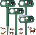 2026 Upgraded Solar Ultrasonic Animal Repellent Cat Deterrent Outdoor Motion Activated with Flash Light Repeller Keep Squirrel Deer Dog Raccoon Skunk Rabbit Away from Yard Garden Lawn 4 Pack