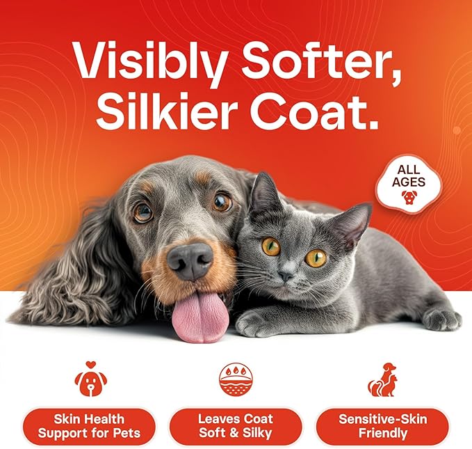 Wild Alaskan Omega 3 Salmon Oil for Dogs - Fish Oil for Dogs Natural Liquid - Must-Have Cat & Dog Essentials for Health - Cat and Dog Supplies Supports Skin & Coat - 8 Fl. Oz