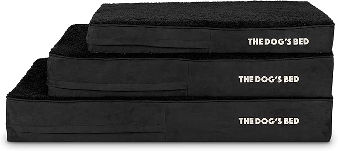 The Dog’s Bed Orthopedic Memory Foam Dog Bed Mattress, Plush Fabric, Black Plush, Large, 6-Inch