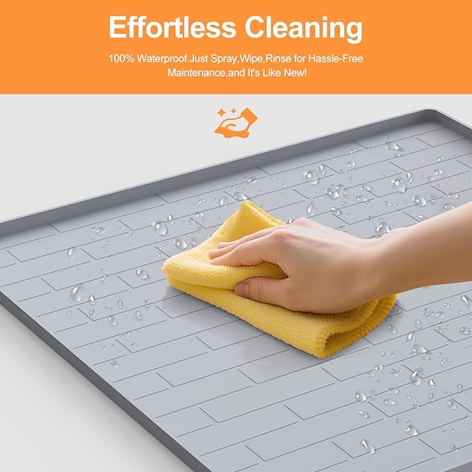 Pee Pad Tray Holder for Dogs,Non-Slip Silicone Dog Puppy Pad Holder,25 x 25 Square Puppy Potty Training Pads,No Spill Raised Lip High Edge,Portable, Leak-Proof Mat Trays for Indoor Floor Protection