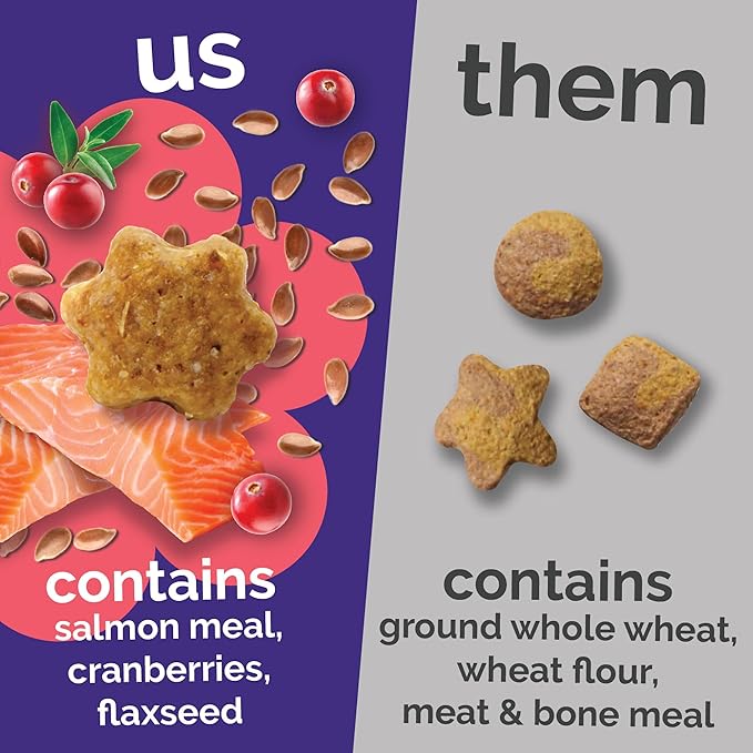 Fruitables Cat Treats - Healthy Low Calorie Crunchy Cat Treats - Packed with Protein, Limited Ingredients - Made with Real Salmon & Cranberry 2.5 oz (5 Pack)