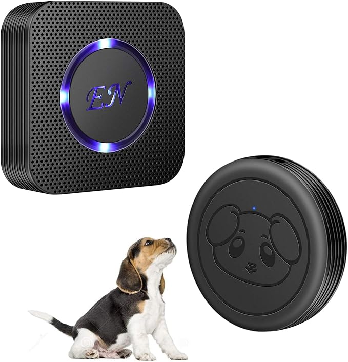 EverNary Dog Door Bell, Wireless Doggie Doorbells for Potty Training, Door Bell for Dogs to Go Outside, Dog Bells (Black, 1 Receiver + 1 Transmitter)