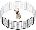 SunsGrove Dog Playpen Outdoor, Heavy Duty 24 Inch 4 Panels Puppy Play Pen for Indoors, Free and Safe Play Dog Fence, Black