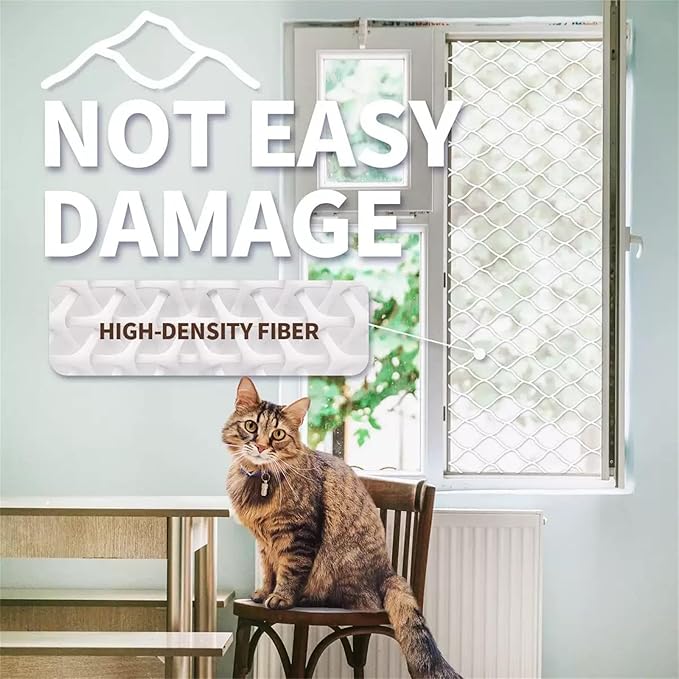 Balcony Screen for Pets,Cat Netting Balcony,Anti-Fall Pet Mesh Fence,Bite Tear Resistant,Dogs&Cat Safety Net for Balcony, Window, Stair, Patio,Anti Bird Netting for Garden/Balcony (10*26 ft)