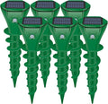 Mole Repellent Solar Powered Ultrasonic,Deer Repellent Devices,Gopher Trap Groundhog Repeller,Sonic Spikes Get Rid of All Pests Vole, Chipmunk,Cat,Skunk,Snake,Mole Trap for Lawn, Garden Yard (6P)