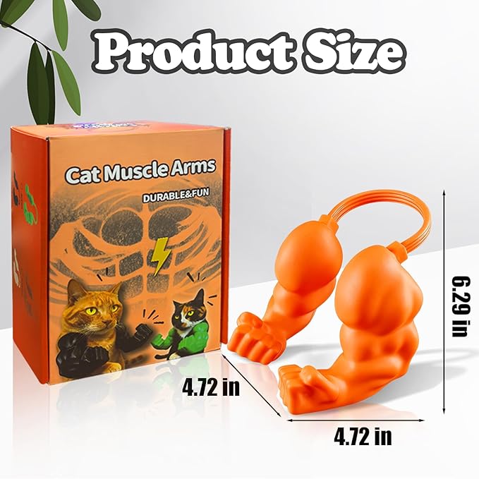babyye Cat Toys Muscle Arms, Funny Printed Cat's Neck Arm with Muscle, Cats Costume Accessory for Pet Dress-Up, Cosplay, Christmas Parties & Photos (Green)