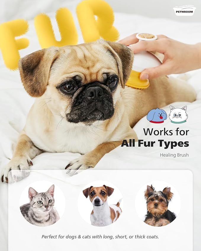 PETHROOM Cat Brush for Shedding Cats,Dogs, Kitten | Gentle Deshedding & Grooming Tool for Short or Long Hair | Safe Massage Brush for Sensitive Skin | Sturdy, Durable, and Portable