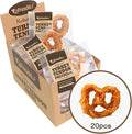 A Freschi srl Turkey Tendons for Dogs, USA-Sourced, Healthy Dog Treats, Rawhide-Free Puppy Chews, Long Lasting, All Natural, Hypoallergenic Dog Treats for Medium Breeds, 20 Count Box Pretzel (M)