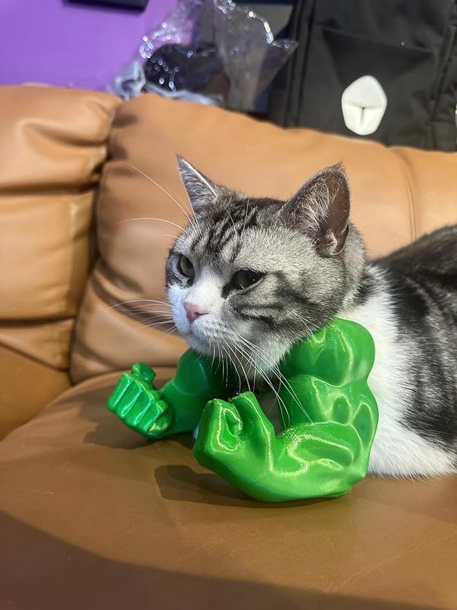 Creative Cat Muscle Arms, 3D Printed Cat Muscle Arm, Halloween Costume Accessory,Funny Muscle Arms for Cats,Cats with Muscular Arms for Kitten Birthday Party Supplies(Green)