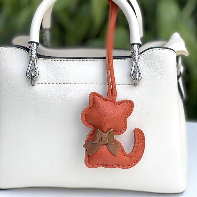 Soft Leather Bow Charm Handmade Fashionable Cat-Themed for Phone Camera Strap & Collar Decoration Stylish Bowknot Bag Charm