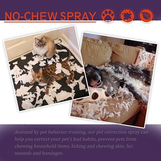 Cat Deterrent Spray - Natural Safe Cat Repellent Indoor and Outdoor, Cat Scratch Deterrent Training Aid for Stop Bad Behavior Like Scratching Furniture, Spraying & Biting - 4.23 oz