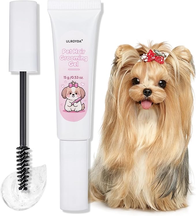 Dog Facial Hair Styling Gel – Gentle Grooming for Eyes & Nose Flyaways, No Alcohol Formula for Small Long-Haired Dogs & Cats, for Daily Use & Styling, 0.53 oz