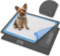 TidyFriend 2 Pk Pee Pad Holder Tray for 28” x 23” Pee Pads with Corner Lock Holes, Raised Edges, Non-Spill, Easy to Clean Silicone Dog Potty Tray Holder, for Indoor Floor Protection (Grey)