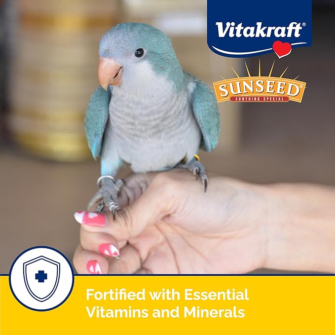 Vitakraft Sunseed Vita Prima Safflower Formula Parrot Food for Medium and Large Birds 4 lb. Bag with Seeds Grains Fruits and Veggies for Wholesome Daily Nutrition Your Parrot is Family
