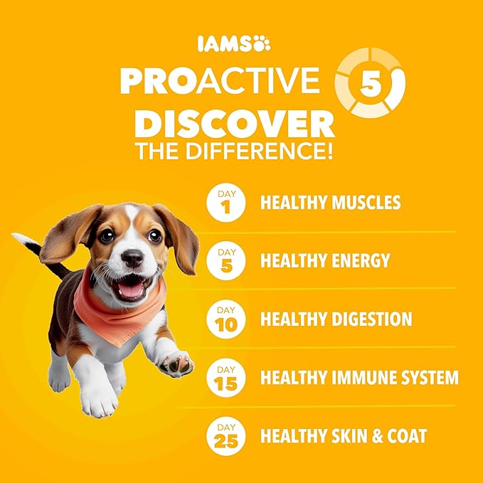 IAMS Proactive Health Puppy Food, Large Breed Premium Puppy Food for Large Dogs, 15 Lb. Bag
