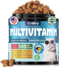 Taurine for Cats Vitamins Treats Snacks – Cat Multivitamin 500 Crunchy & Creamy Chews – Supports Immune, Joints, Digestion, Skin & Coat – Daily Healthy Supplement for Cats of All Ages (90-Day Supply)