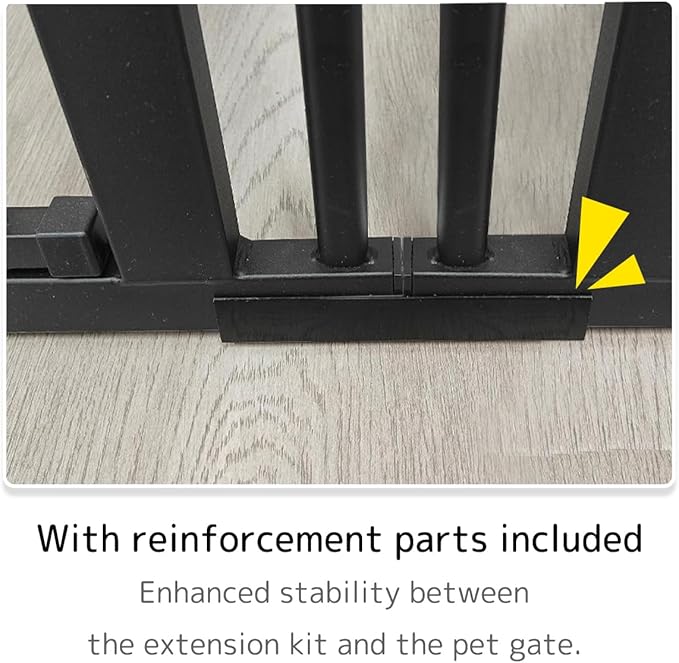 Lumizone Extra Tall Cat Gate Extension Kit 61.02" High Pressure Mounted 2025 New 29.52" Extra Wide 1.37" Gap No Drilling Tall Pet Gate for Dogs (Black, 61.02" H x 29.52" W, Extension)