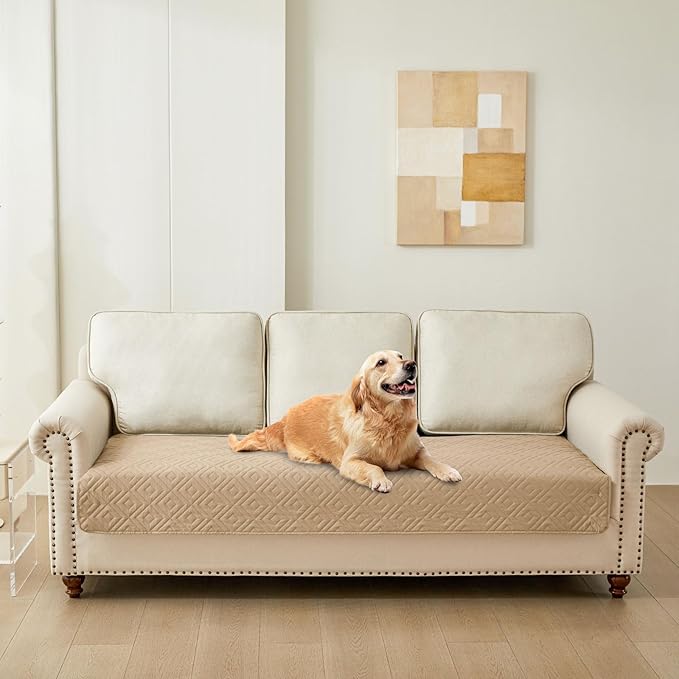 hyha Waterproof Dog Blanket, Soft Pet Bed Blankets, Waterproof Sofa Couch Cover for Dogs Washable, Reversible Pet Couch Covers for Sofa Furniture (30x80 Inch, Camel/Beige)