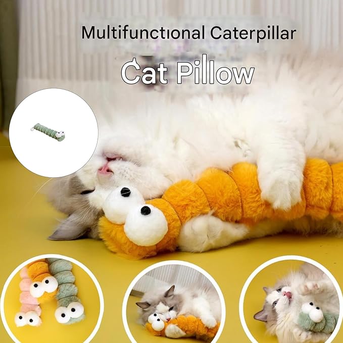 Plush Cats Pillow Toy with Catmint and Chewable for Teeth and Playing Removable Cover Easyly Wash