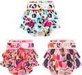 Washable Dog Diapers Female 3 Pack Reusable Premium Highly Absorbent Doggie Diaper, Flexible Puppy Diaper, Durable Leak-Proof Leopard Dog Diapers for Period Heat Incontinence Puppy Training, L