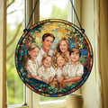 Personalized Couples Photo Stained Glass Catcher, Custom Photo Portrait Couple Family Stained Glass Window Hanging Catcher, Gifts for Newlyweds, Wedding, Couple, Valentine's Day Gift/26