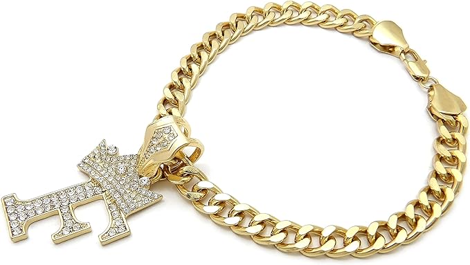 Initial Letter Cuban Chain Dog Chain Pet Chain Pet, Cat, Puppy Chain (20", F)