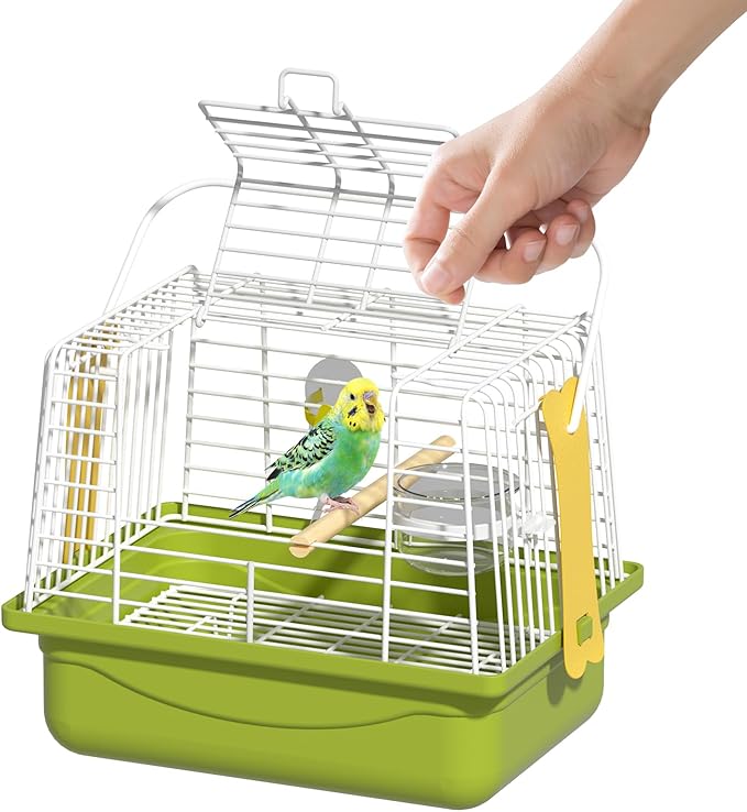 Small Bird cage,Travel Cage for Birds and Small Animals, Parakeet cage,Bird Carrier Travel cage,Bird Travel cage, jaulas para pájaros,Green,(Size:S,M,L) (S)