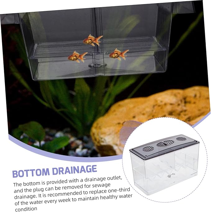 Multi-use Fish Isolation Box for Aquarium Breeding Box Feeding Slot Drainage Outlet