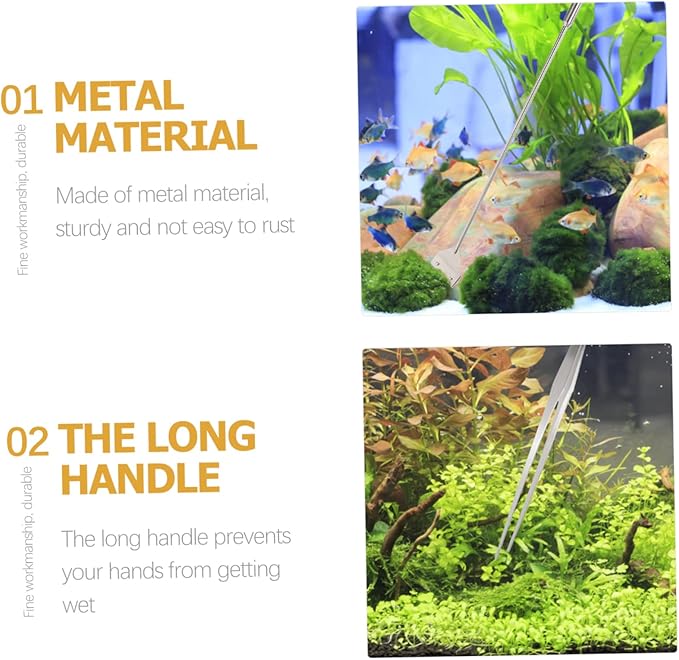 1Set Aquarium Aquascaping Tool Long Handle Kit with Scraper Scissor and for Effortless Fish Tank Maintenance