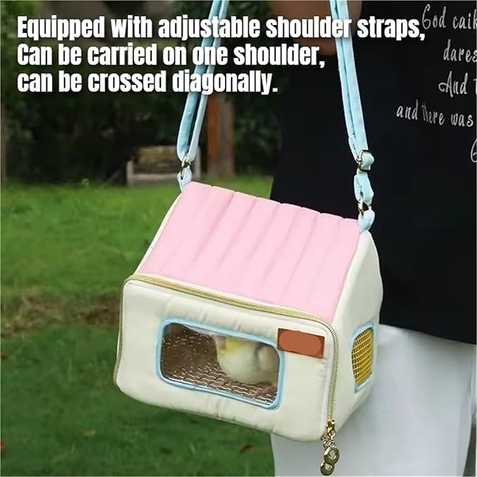 Bird Carrier Backpack - Breathable Sling for Small Pets Like Parrots, Hamsters, Hedgehogs, and Chipmunks(Yellow)