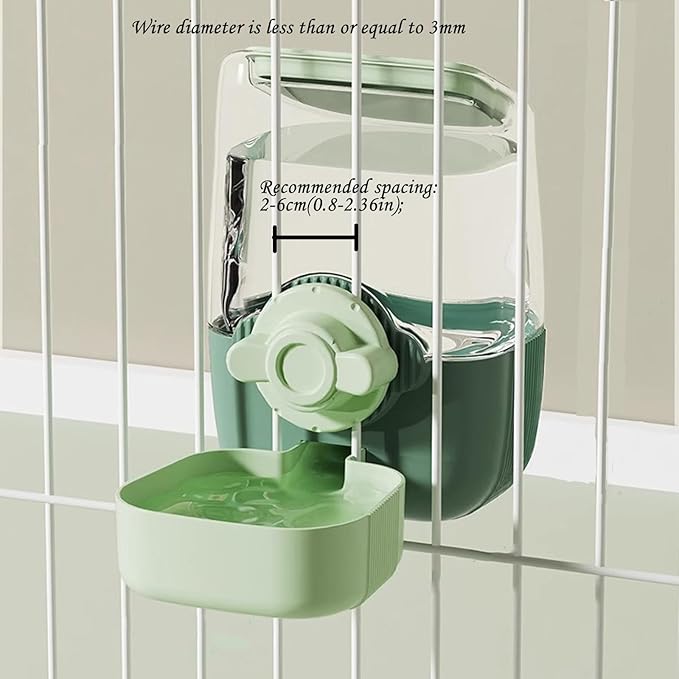 Pet Dog Cat Hanging Automatic Feeders Drinking Bowls, Auto Gravity Rabbits Feeder No Drip Water Set, Cage Pet Feeding Bowls Dispenser for Cats Dogs Puppy, Rabbit (Blue-Pink)