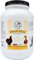 Fresh Eggs Daily Flock Flax – Natural Flaxseed Supplement for Chickens & Ducks – Enhances Omega-3 Levels, Supports Feather Health, and Strengthens Eggshells – 4 lb