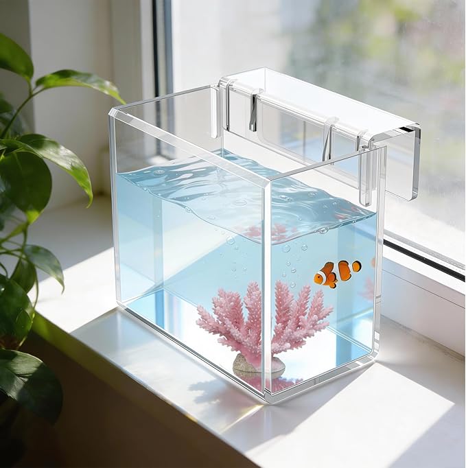 Acrylic Hatchery Incubator Tank for Fish & Corals, Hanging Acclimation Box for Saltwater & Freshwater Aquariums, Aquarium Fish Breeding Box for Small Fish Shrimp Turtle and Betta as Decoration