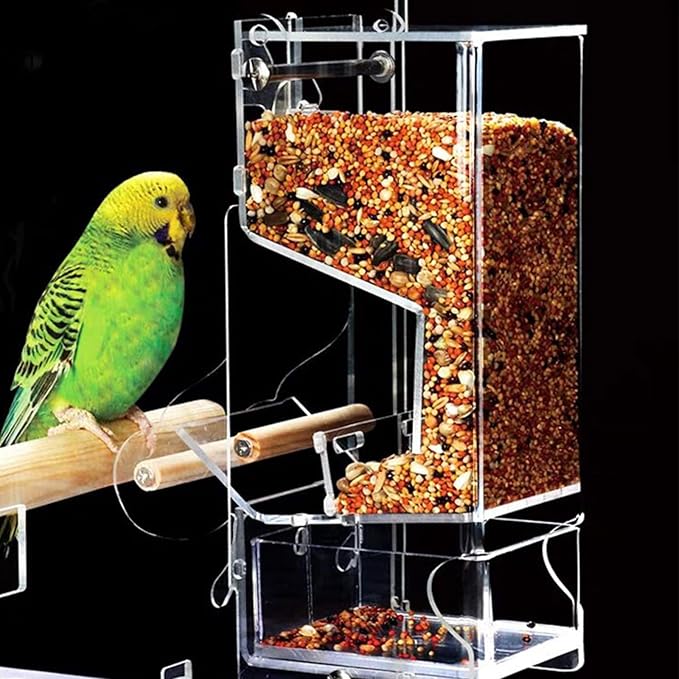 Hosukko 2PCS No Mess Bird Feeder, Transparent Acrylic, Reducing Waste, Suitable for Small Birds