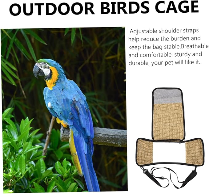 DOITOOL Crossbody Parrot Carrier Bag, Breathable Portable Bird Travel Pouch with Handle, Lightweight Outdoor Pet Storage for Small Birds
