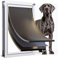 Extra Large Dog Door for Door All Aluminum 3 Flaps White, Heavy Duty XL Dog Door for Dogs, Large Pet Door, with Insulation Flap and Lockable Closing Panel, Durable Rust Resistant, for Pet Up to 220lbs