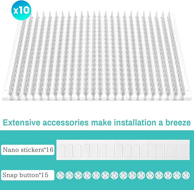 Mardili 10 Packs Scat Mat for Cats,Cat Spike Mat with 13X16 inches,Cat Repellent Mat Deterrent Indoor& Outdoor,Training Pads Keep Cats and Dogs Off Couch, Bed