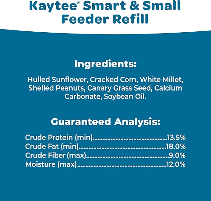 Kaytee Smart & Small Feeder Refill, Ideal Wild Bird Food for Smart Feeders, 2 Pounds, 6 Count