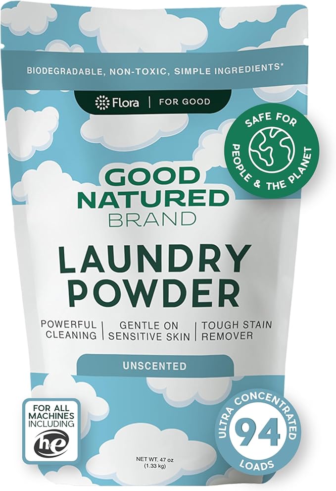 Good Natured Brand | Pet Stain & Odor Remover for Laundry | Pet Laundry Detergent for Dogs Beds, Cat Pee, Smell, Dog Drool | Hypoallergenic & Non-Toxic | Unscented | 47oz 94 Loads