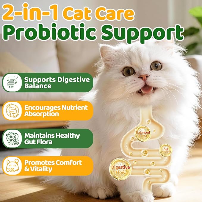 Flea and Tick Prevention for Cats, 500 Cat Flea Treatment with Probiotics Chewables, Crunchy & Creamy Treats Natural Oral Flea Supplement with Skin & Coat, Digestive Support - Chicken, Krill Flavor