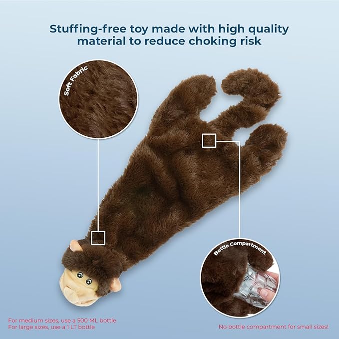 Best Pet Supplies Squeaky Dog Toys with Soft Durable Fabric for Small, Medium and Large Pets Interactive Toy for Indoor Play, Supports Active Biting and Play - Monkey, Squirrel, Medium