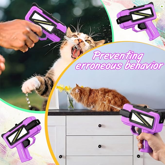 Geelin 2 Pcs Squirt Spray for Cats Dogs Cute Purple Training Squirt for Cats Deterrent Water Spray Pistols for Dogs Pets Training