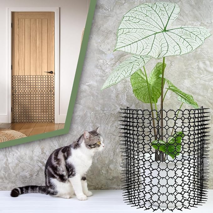 20 Pack Cat Training Spike Mat, 16 x 12 Inch Plastic Scat Mat for Indoor & Outdoor Use, Pet Furniture & Plant Protection for Sofa, Countertop and Garden