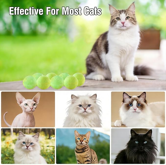 Natural Peppermint Oil Cat Deterrent Outdoor and Indoor, Keep Cats Permanently Out of Yard, Lawn, Garden, Furniture, Mulch & Flower,8 Pack（Green）