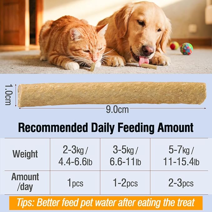 3.52oz Freezed Dried Cat Teething Sticks, Cat Chew Stick for Dental Care, Salmon Chicken Flavour Cats Treats, Feline Freshens Breath Snacks